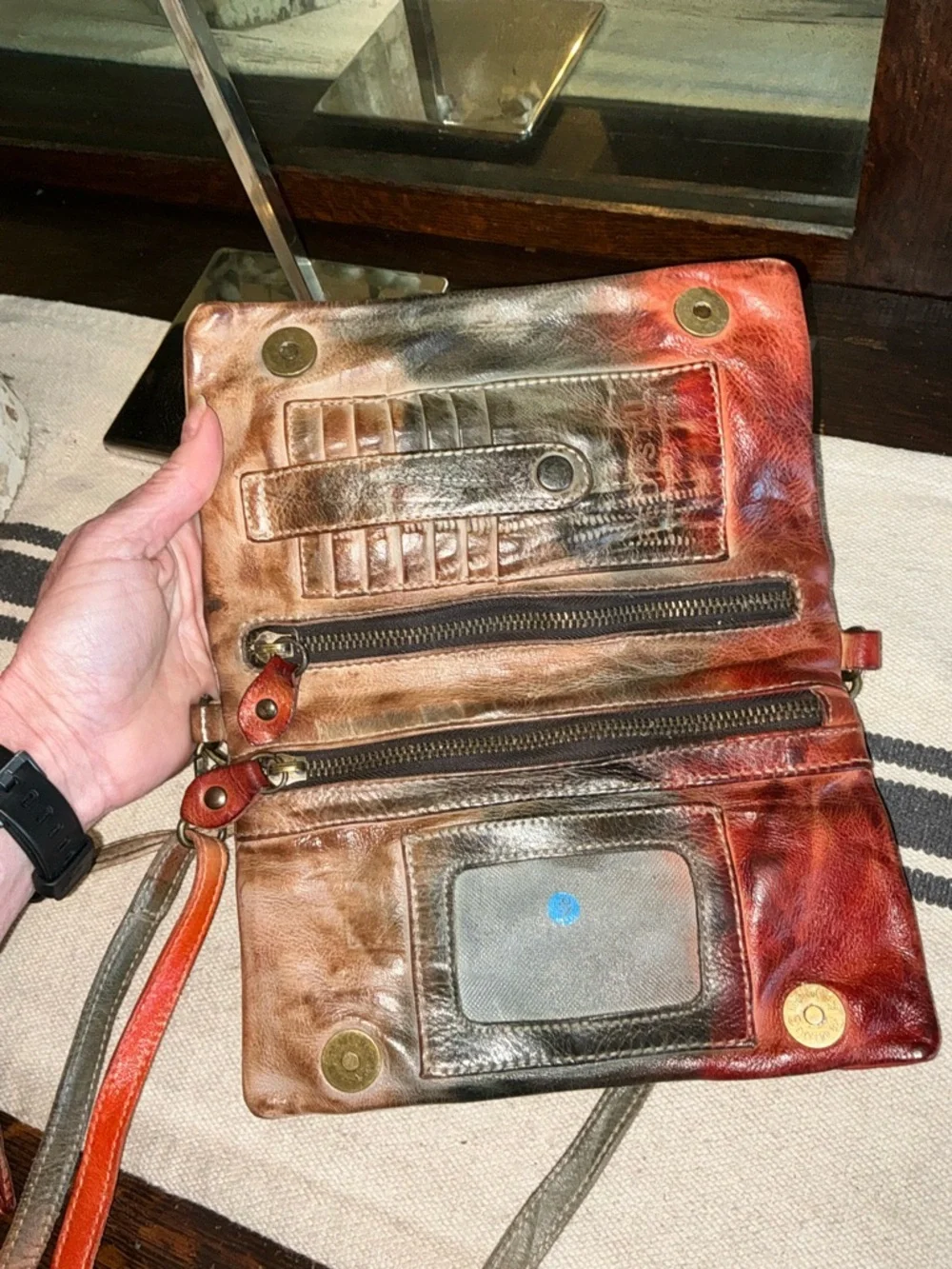 NWT Bed Stu Cadence Wallet Wristlet Crossbody Bag Cool Sangria MSRP $200 - Picture 12 of 13